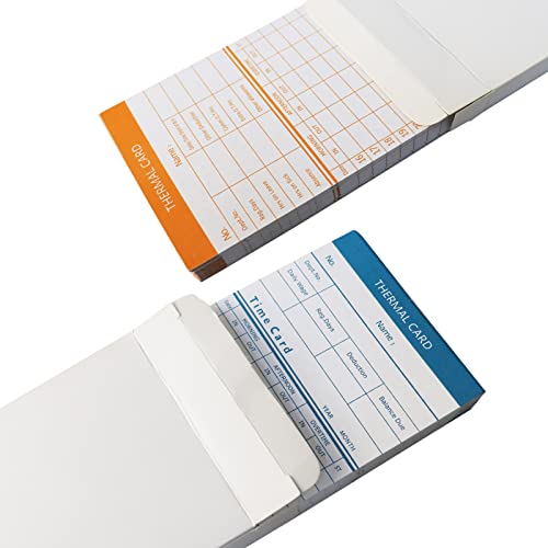 Jian Boland Thermal Time Cards 50Pcs,Monthly, 2-Sided,7.3×3.3Inches Weekly Employee Time Sheet For Thermal Punch Clock #TOP4