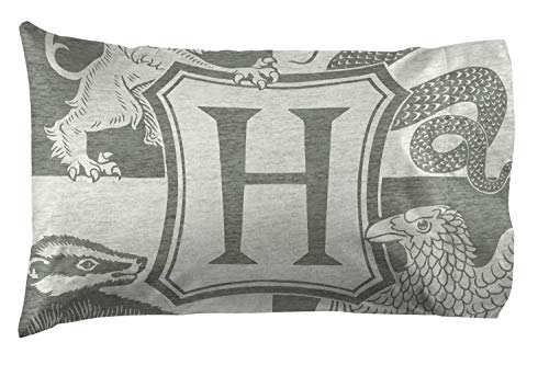 Jay Franco Harry Potter Spellbound 4 Piece Twin Bed Set - Includes Reversible Comforter & Sheet Set - Bedding Features Hogwarts Logo - Super Soft Polyester - (Official Harry Potter Product)