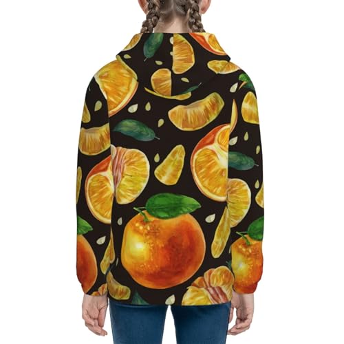 Tangerine Kids Pullover Hoodies Boys Sweatshirts Girls Athletic Clothes with Pocket4