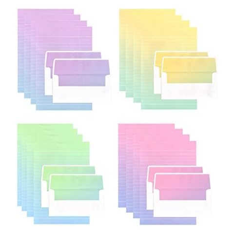 IMagicoo 48 Cute Colorful Writing Stationery Paper Letter Set with 24 Envelope & Label Seal Sticker Cover
