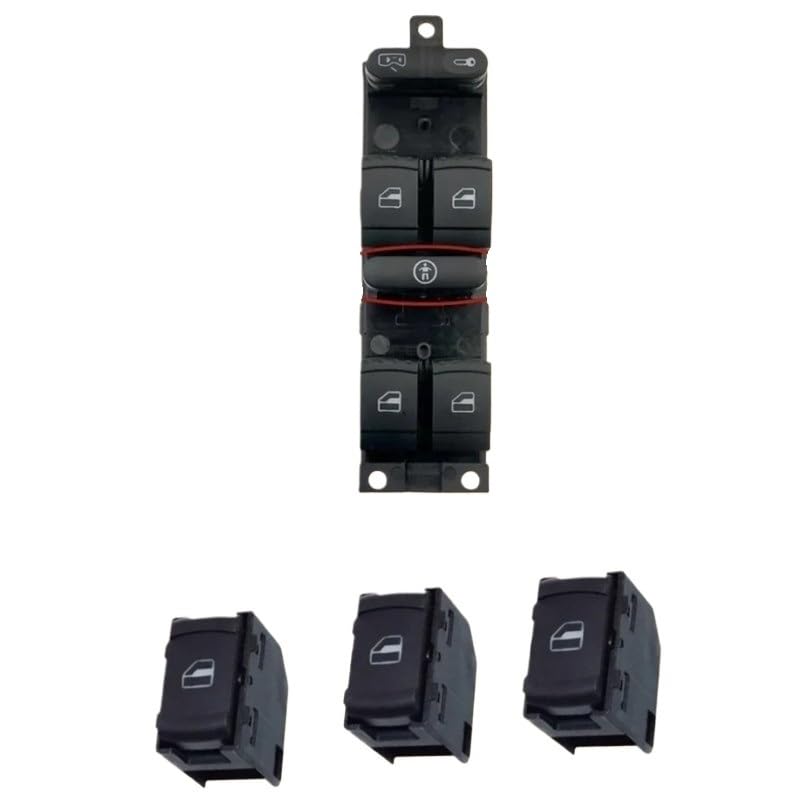 Interrupteur lève vitre électrique rouge 9 broches pour réparer la commande de Golf 4 et Jetta
