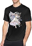 WOKERUI Mens Hestia Danmachi Tees Black O-Neck Short Sleeve, Negro , XL