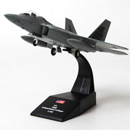 ZEZEFUFU 1/100 Scala F-22 Raptor Fighter Modello Aereo Militare Aereo per Aviazione Collezionismo con Espositore