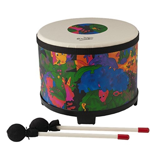 Remo KD-5080-01 Kids Percussion Floor Tom Drum - Fabric Rain Forest, 10