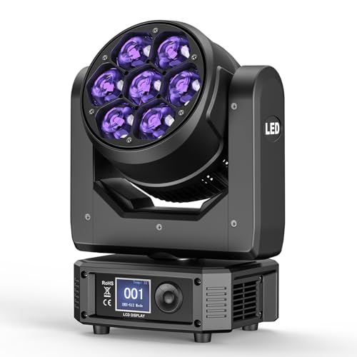 7X40W Lyre LED RGBW Mini Rotative à Tête Mobile Zoom Effet Wash Jeux de Lumière DMX Contrôle vocal pour mariage Fête Théâtre DJ Disco Éclairage