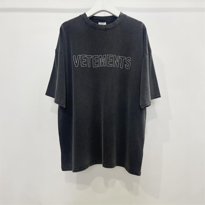 Vetements Reversed Design Letter Print Embroidered Logo T-Shirt 