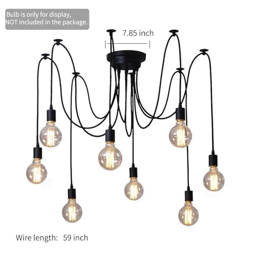 Lonruis Spider Light Chandelier,Spider Light Fixture,Spider Pendant Light,Edison Chandelier 8 Arms Vintage Industrial Steampunk Hanging Ceiling Multiple Diy thumb #5