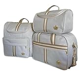 Kit Classic Bege de Bolsas Maternidade 03 Peças Bege creme com Faixa Marrom