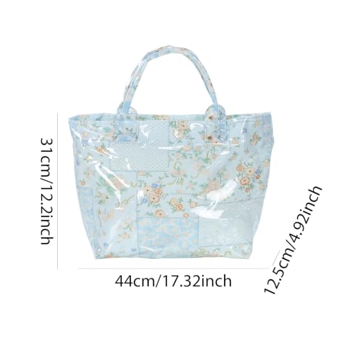 Image of PVC Tote Bag for Women Waterproof Plastic Jelly Tote Letter Print Hobo Handbag for Travel, Gift