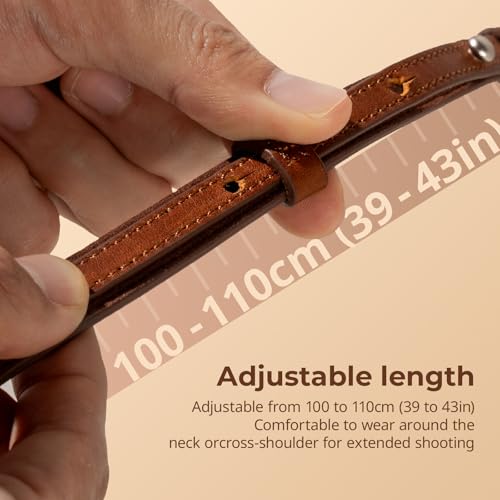 SMALLRIG Correa universal de cuero para cámara para el cuello y el hombro, ajustable de 100 a 110 cm (40 a 43 pulg.), carga máxima de 10 kg (22 lb), soporte ergonómico para el hombro para viajes - imagen 3