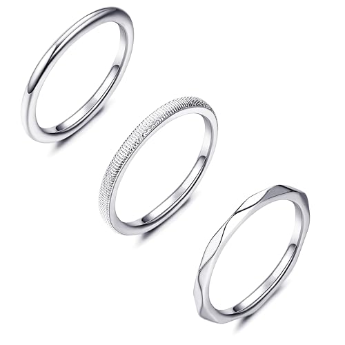 Bagues plaqué or 18 carats Feng Shui lot de 3 anneaux empilables délicats pour femme