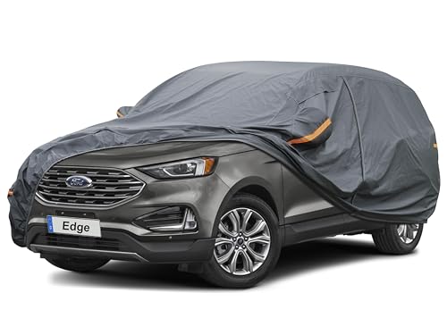 Image of GUNHYI Premium Car Cover Custom Fit Ford Edge (2007-2026), 16 Layers Heavy Duty Car Cover Waterproof All Weather with Zipper Door for Sun Rain Snow Dust Uv Protection