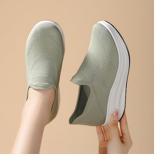 Image of RUIDENG Loafers for Women Comfortable | Women's Walking Shoes Everyday Working | 2 Inch Rocker Bottom