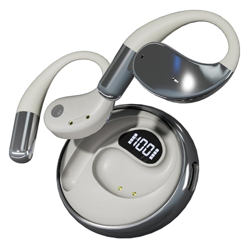 Souroyea Wireless Earbuds, Open Ear Headphones for Sport, Running and Fitness, 139 Languages Ai Real Time Translating Device No Subscription(White)