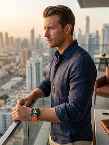 Image of V2A Impact-KUBIX 5410 Analog-Digital Watch for Men | Trendy Tonneau Shape | Bold Fashion Performance Watch with 3 Time Zones, Countdown, 50M Water Resistance, Alarm & Stopwatch
