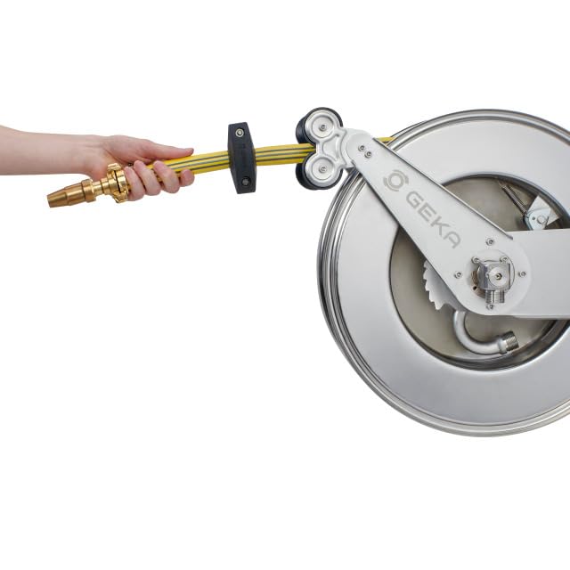 GEKA plus Automatische slanghaspel EA15, L x B x H 52 (incl. houder) x 45 x 23,5, voor 15 m 3/4 slangen of 25 m 1/2, slanghevel, 42.9040.9