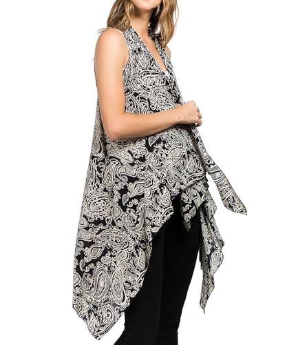 Image of Scarfand's Women's Sheer Open Front Lightweight Sleeveless Long Duster Cardigan Vest
