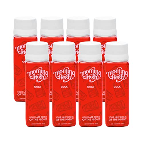 Morning Fresh Hangover Cure and Liver Protection Drink - COLA Flavor, Size: 8 Bottles in 1 Box | Helps reduce hangovers | Improves hydration | Clinically proven | Enriched with Vitamin-C, Mulberry Leaf extract & Proteins | No sugar & caffeine | 100% natural & easy-to-carry | Your last drink of the night & Wake up Fresh