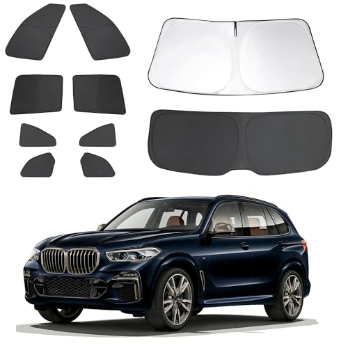 Image of 10PCS Windshield Sun Shade Custom Fit for 2019 2020 2021 2022 2023 2024 2025 BMW X5 Accessories Foldable Sunshade Side Rear Window Shade Cover Full Set Privacy Protection Keeps Car Cool