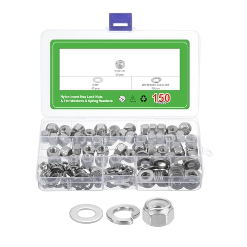 Sourcing Map 150 Stück Nylon-Kontermuttern Set