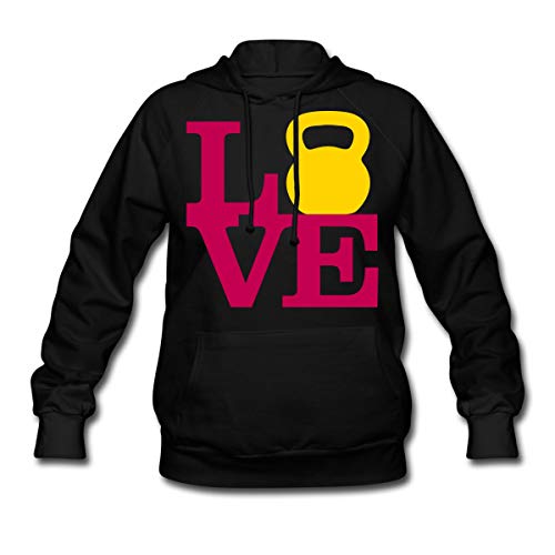 Fitness Love Kettlebells AMRAP Style Women's Hoodie, L, Black