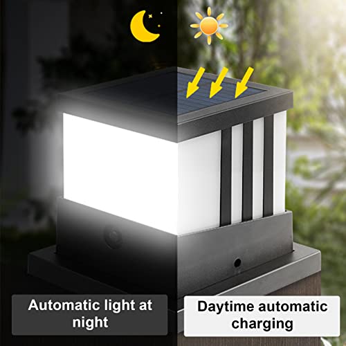 Solar Post Cap Lights, Solar Post Lights, Solar Column Lights, IP65 Waterdichte Solar Outdoor Post Lights, Hoge Helderheid Warm Wit SMD LED Verlichting voor Gazon Patio Veranda Yard Street Lantern(#1) - Afbeelding 5