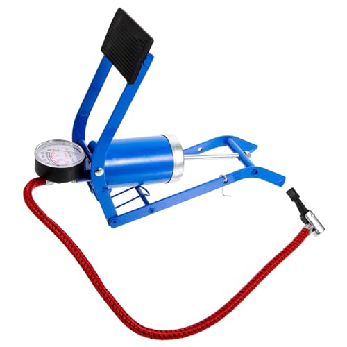 Bomba de pie para bicicleta inflador portatil azul contra pinchazos en carretera
