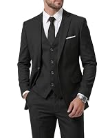 MY'S – MY'S Herren 3-teiliges Solid Anzug Set, One Button Slim Fit 