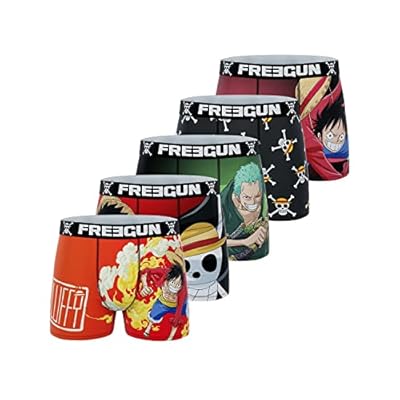 Freegun Boxer Hombre One Piece, Calzoncillos Hombre Luffy, Original y Auténtico (Lote de 5), Negro, XL | Ya disponible en tu tienda friki favorita! En mundofriki.es!