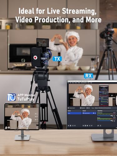 Image of Lemorele Aluminum Wireless HDMI Transmitter and 2 Receivers (Support APP Reception), Plug&Play, 200M 1080P FHD,Stream Video&Audio from Laptop /TV Box to HDTV /Projector /Tablet for Meetings,Home Theatre
