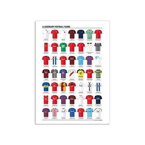WALL EDITIONS Art-Poster 50 x 70 cm - Legendary Football Teams - Olivier Bourdereau