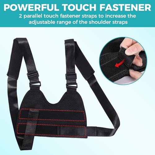 Kids Upper Extremity Sling, Breathable & Comfort Arm Sling Shoulder Immobilizer，Adjustable Arm Sling for Elbow Injury(black-S)