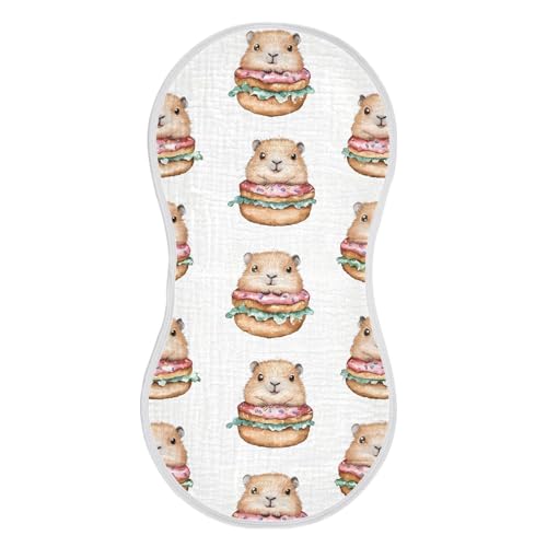 vvfelixl Baby Burp Cloths Cartoon Cute Guinea Pig Baby Newborn Cotton Burping Cloths Set Babys Washcloths 4 Pack