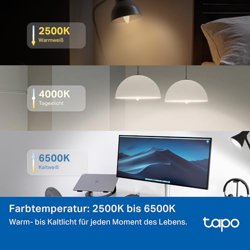 Tapo L430P Smart P45 WLAN-Glühbirne, Sockel E14, 470 Lumen, 16 Mio. Farben, dimmbar, Zeitplan & Timer, Energieüberwachung, kompatibel mit Alexa, Google Assistant und Samsung SmartThings – Bild 6