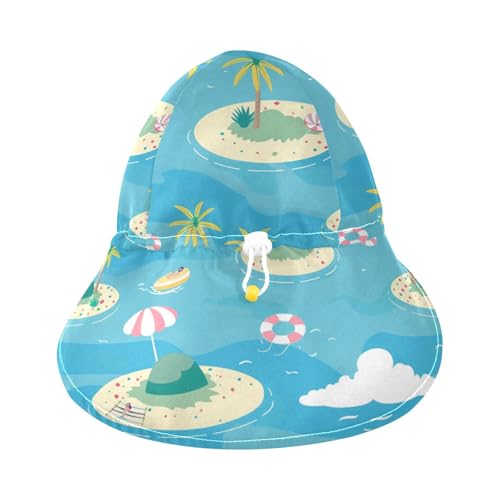 Baby Beach Hat Boy Beach Unique Baby Girls UPF 50 Large Brim Beach Essentials Summer Wind Cartoon Island3