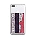 Card Holder for Back of Phone RFID Blocking, CASZONE Phone Grip Card Pockets with Hand Strap Sequins Sparkly 3M Adhesive Stick-on Slim Credit Card ID Card Slot Sleeves for Most Smartphones, Multicolor