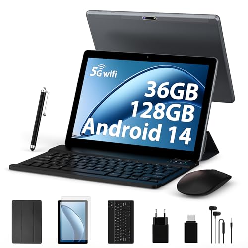 FORUSER Android 14 Tablet 10 Pulgadas Con Octa-Core 2.0 GHz, 5G WiFi 6/BT5.0, 36GB RAM+128GB ROM(TF...