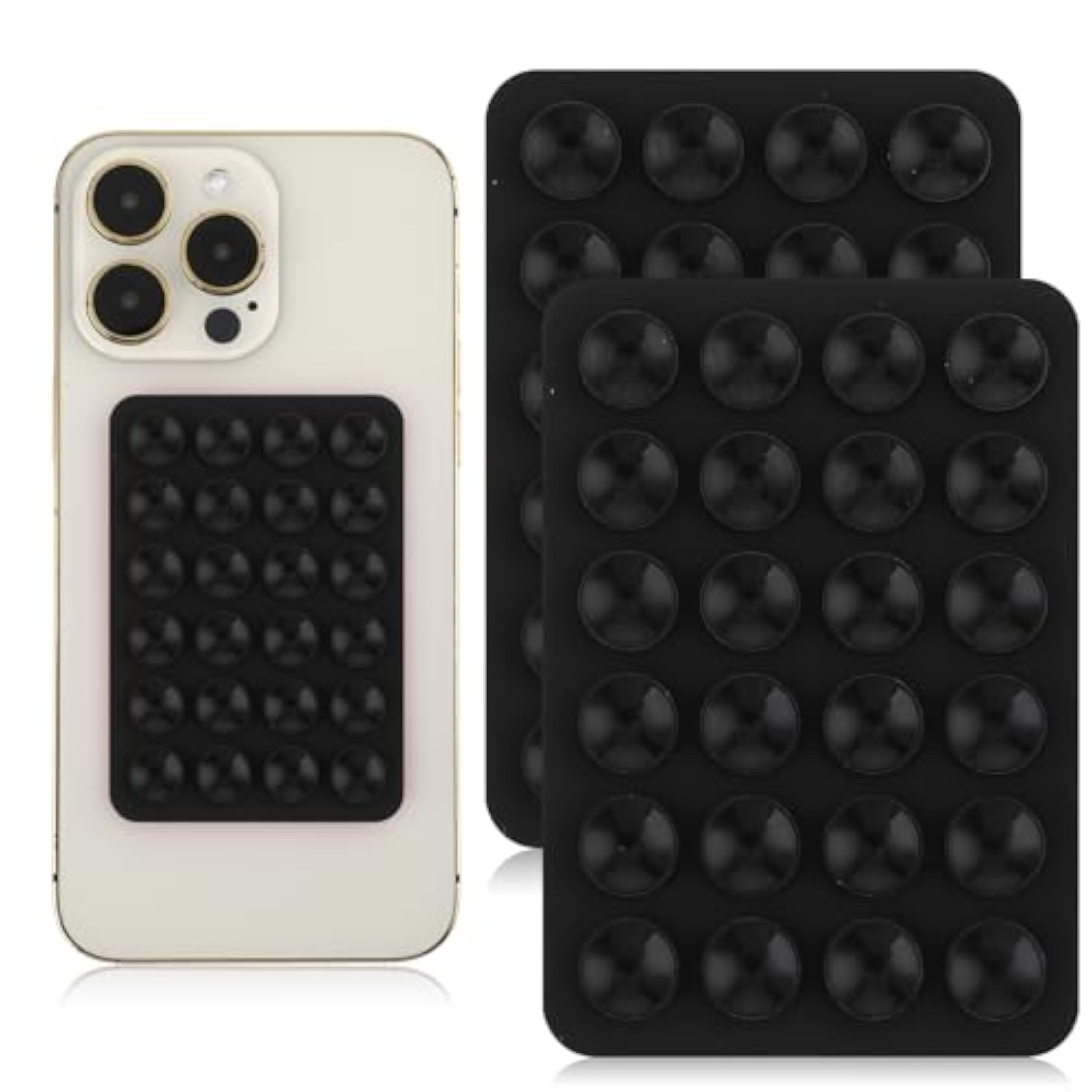 Giantree 2 Fundas de Silicona con Ventosa para teléfono, Soporte Adhesivo para teléfono con Ventosa, Soporte Antideslizante Manos Libres para Accesorios móviles (Negro)