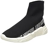 Fibbia Love Moschino, Scarpe da Donna, Pre Collezione Autunno Inverno 2021, Sneaker, Nero, 36 EU