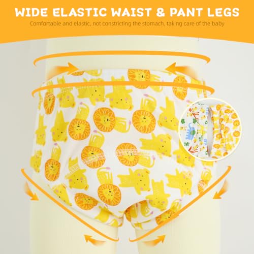 Image of SNOWIE SOFT 2Pcs Potty Training Pants for Toddler, Washable Diapers for New Born Baby, Breathable Cotton Learning Training Pants, Padded Underwear for Babies Baby Pants for 7.5-10 kg 12 to 15 Months