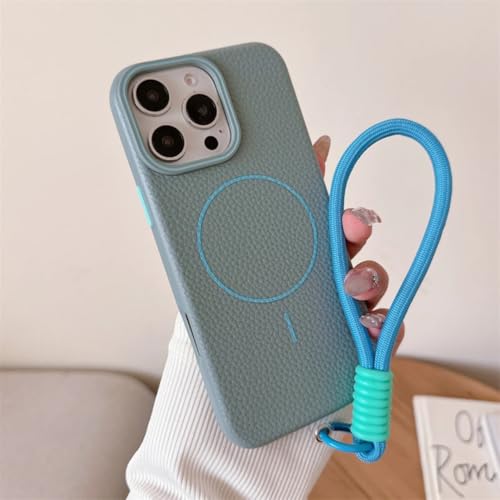Coque cuir litchi iPhone 16 15 14 Pro Max magnétique souple BU7