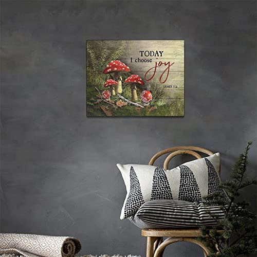 Red Mushroom Wall Art Mushroom Pictures Wall Decor Canvas Print Forest Painting Modern Home Framed Artwork For Bathroom Bedroom 12"X16" #TOP1