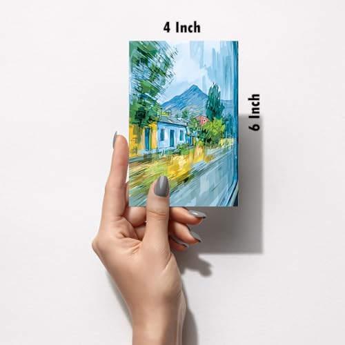 Image of SiddArtify Abstract Landscape Wall Art Poster Print Set - Modern Travel Poster Decor for Living Room Bedroom Office - Set of 2-4x6 Inch - Board (Pack of 6) - Sticker (Pack of 6)