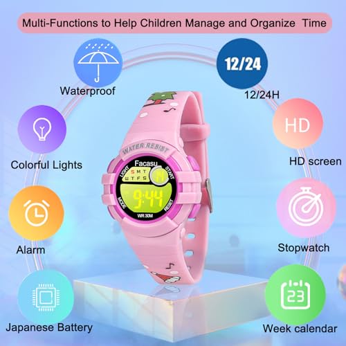 Image of Kids Digital Watch for Girls Boys,Children's Waterproof Colorful Light UP Outdoor Sport Watch with Stopwatch Alarm-Kids Gifts for Girls Boys