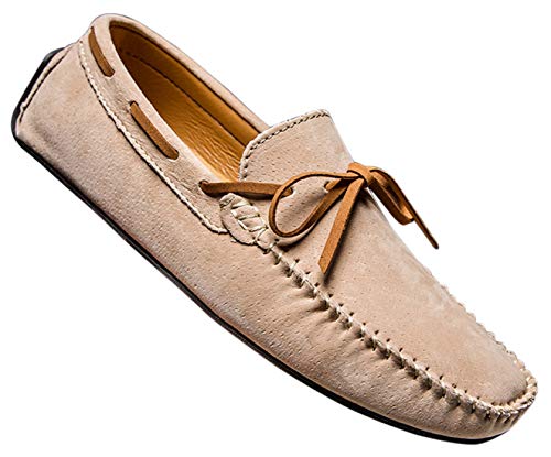 Loafers for Men Casual Moccasins Fashion Suede Lace Slip-on Dress Boat Driving Shoes