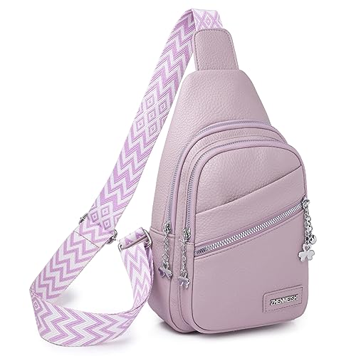 Myhozee Sling Bag Damen Klein Brusttasche PU Leder Schultertaschen Handy Umhängetasche Crossbag Umhängen für Outdoorsport, Wandern, Radfahren, Reisen