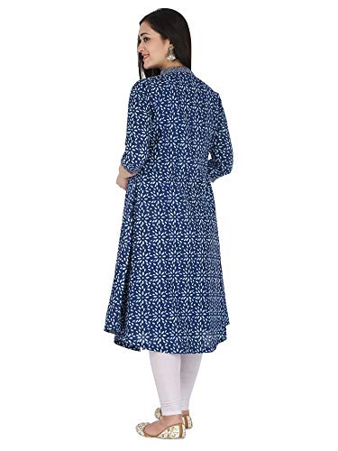 Image of KANNAHI Women Pure Cotton Printed Straight Calf Length Regular Jaipuri Kurta and Shrug Set with Floral Print for Womens & Girls Grey