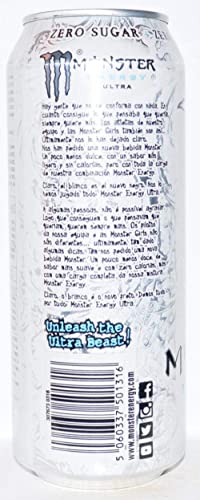 Image of Monster Energy Chefsneed Ultra Zero Drink, (Pack Of 12 Cans X 500Ml Each), Vegetarian - Ultra Zero