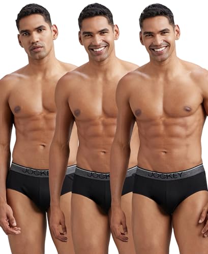 Image of Jockey 8037 Men's Super Combed Cotton Solid Brief with Ultrasoft Waistband (Pack of 3)