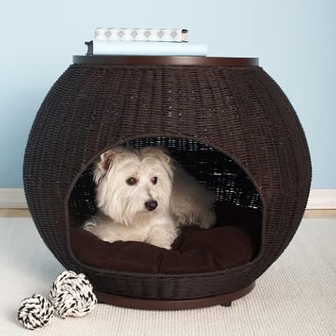 The Refined Canine Igloo Indoor Pet Bed in Espresso Cover